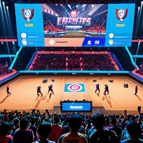 ** A vibrant esports tournament scene in Malaysia. Focus on the crowd and the players on stage. Include elements of Malaysian culture like batik patterns subtly incorporated into the stage design or team jerseys. The lighting should be dynamic and exciting, with the FC Online logo prominently displayed. People should be cheering and excited.

**