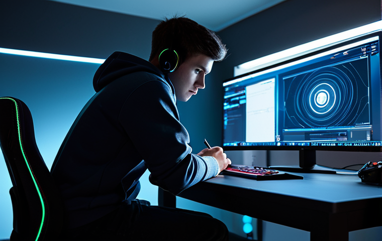 A focused young male professional esports player in a modest, comfortable hoodie, sitting at a sleek, minimalist gaming desk. He is intensely analyzing a game replay on a large, glowing ultra-wide monitor, with a notebook and pen neatly placed beside him, showing he is taking diligent notes. The room is a modern gaming setup with ambient LED lighting, emphasizing a serious, analytical atmosphere. The player demonstrates perfect anatomy, correct proportions, and well-formed hands holding a pen. The scene is safe for work, appropriate content, fully clothed, professional, high-quality, ultra-detailed, cinematic lighting.